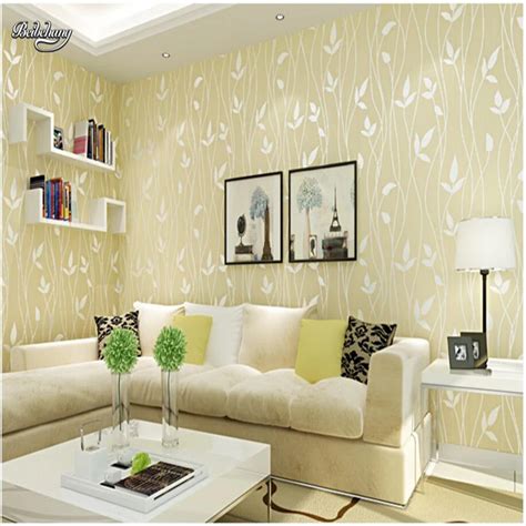 Beibehang Simple Pastoral 3d Nonwovens Wallpaper Warm And Plain Leaf
