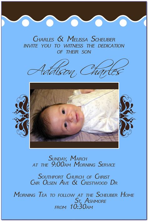 Baby Dedication Invitation Template