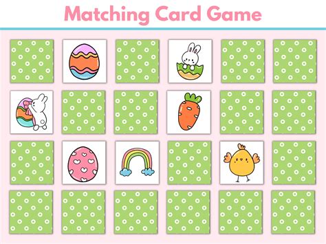Memory Game Printable Easter Game Printables Matching Card Etsy Canada