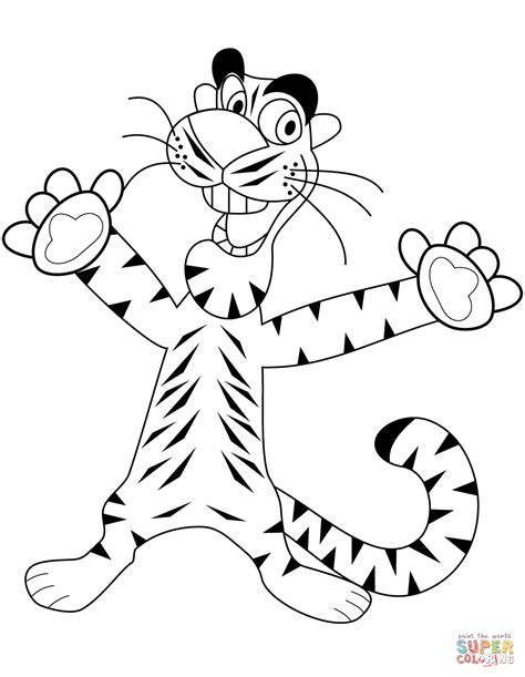 Schiță Tigru de colorat Desene de colorat gratis