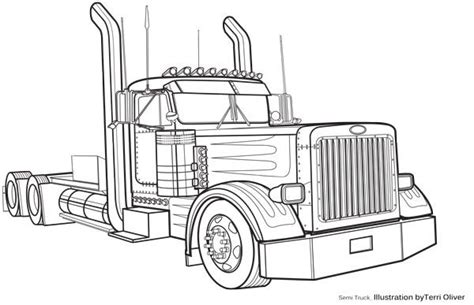 Cool semi truck coloring pages. Technical Drawing Semi - terrioliverdesign.com | Truck art ...