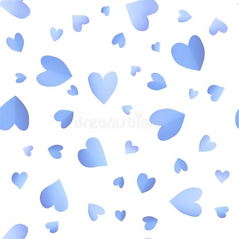 Seamless Pattern Background With Blue Hearts Stock Vector