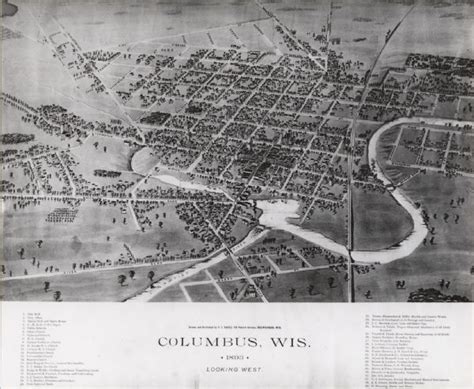 Columbus Wis Looking West Map Or Atlas Wisconsin Historical Society