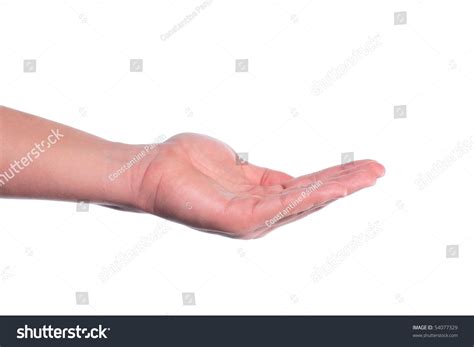 Mans Left Hand Extended Palm Stock Photo 54077329 Shutterstock