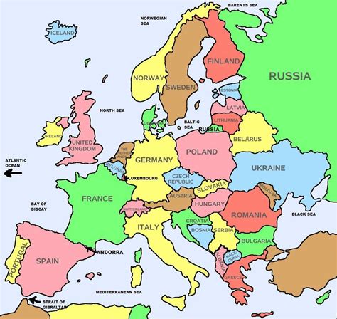 Map Of Europe Countries Labeled A Map Of Europe Countries