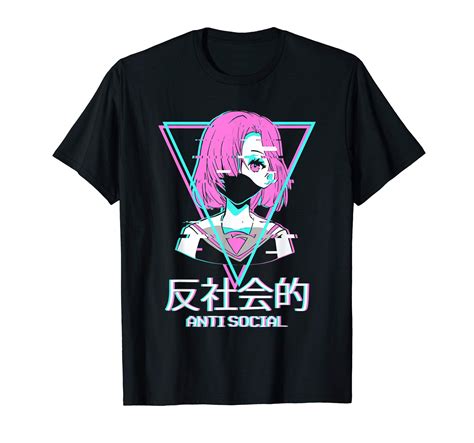 Buy Antisocial Vaporwave Anime Girl Japanese Aesthetic T Shirt Online
