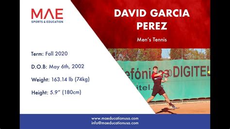 Последние твиты от david garcia (@davidgarciapj). David Garcia Perez Men's Tennis Fall 2020 - YouTube