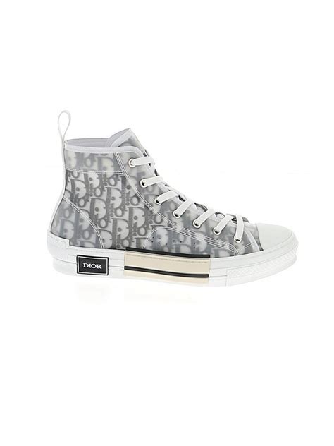 Dior Homme Dior Oblique Technical Canvas B23 High Top Sneakers In White