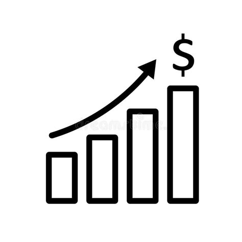 Symbol Image Growth Graphic Investment Icon Black On White Stock Vector