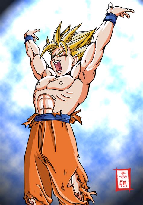 Ssj Goku Genkidama By Snakou On Deviantart