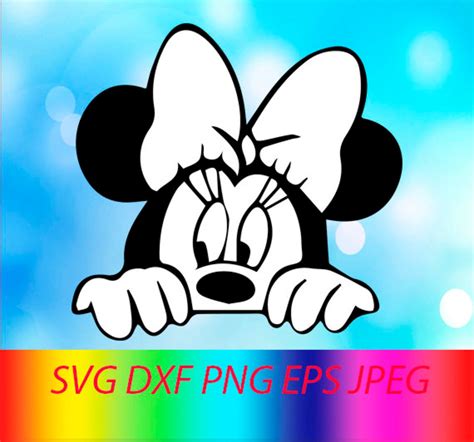 SVG Minnie Mouse Face Vector Layered Cut File Silhouette Cameo | Etsy
