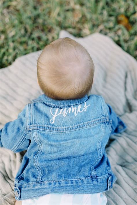 Hand Painted Baby Jean Jacket Calligraphy Personalized Denim Jacket