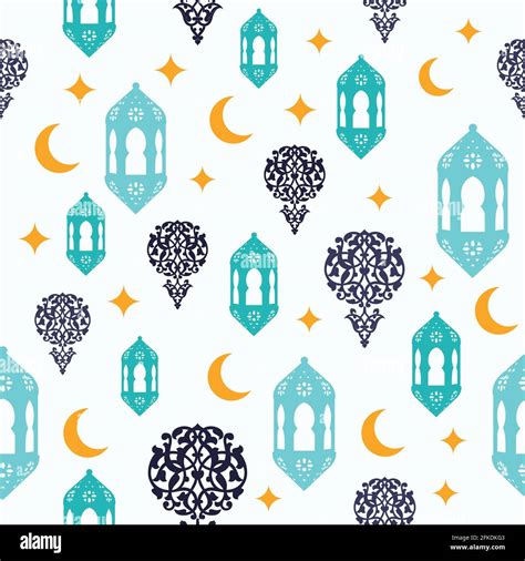 Islamic Seamless Pattern Of Ramadan Wallpaper For Background Flat