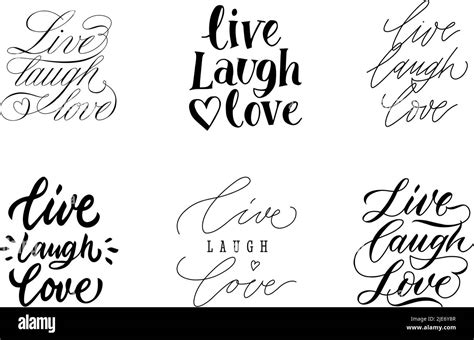 Live Laugh Love Lettering Inspirational Calligraphy Font Slogan For