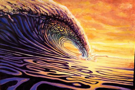 Surf Artist Ian Cross Iancross7 Sunset Surf