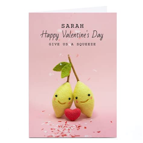 Buy Personalised Lemon And Sugar Valentines Day Card 2 Lemons For Gbp