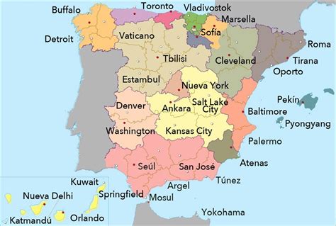 Buscas mapas de españa interactivos, o bien los mejores mapas de españa para imprimir, en blanco, por provincias y pueblos, mapas por comunidades…? Así es el mapa de España ocupado por ciudades extranjeras ...