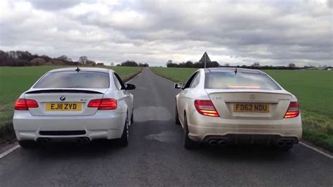 The guys from carsales in australia decided to take these two cars out for a track test for a change, just to see which car would be better in such an environment. Mercedes C63 AMG Coupe vs BMW M3 E92 - YouTube