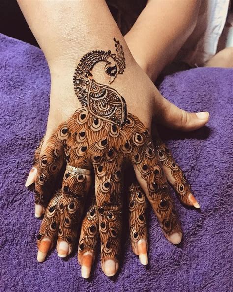 Peacock Henna Designs For Hands
