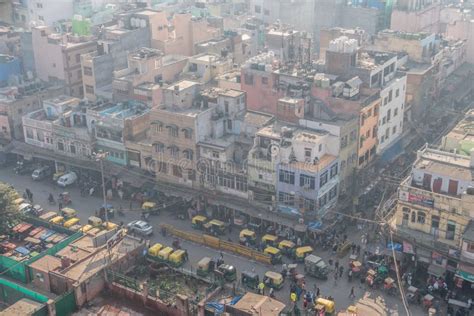 Top View Of The City Street Of Old New Delhi Editorial Photo Image Of