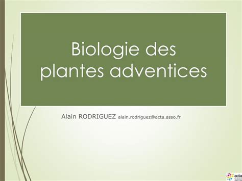 PDF Biologie Des Plantes Adventices Les Types Biologiques