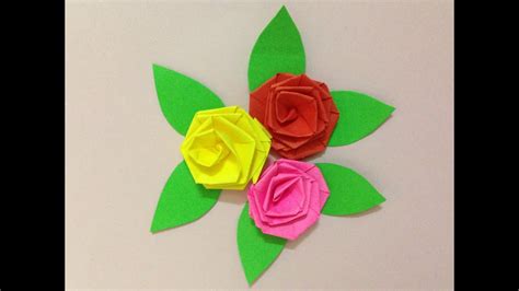 How To Make Small Rose Paper Flower Easy Origami Flowers For