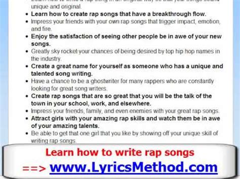 They may've had one good bar or two but nothing original. How to Write a Rap Song - Learn To Write Rap Lyrics Tips ...