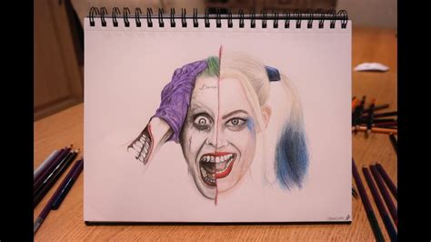 Speed Drawing The Joker And Harley Quinn 🃏 Jared Leto