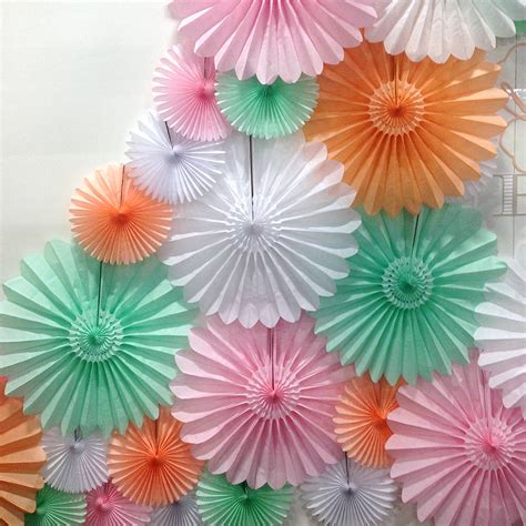 Tissue Paper Party Fan Decoration By Peach Blossom