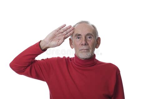 Old Man Saluting In Respect Stock Photo Image Of White Senior 13854704