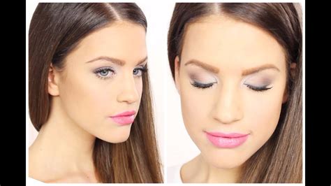 All Matte And Neutral Eyes Coral Lips Makeup Look Youtube