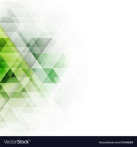 Abstract Green Triangles Geometric Background Vector Image