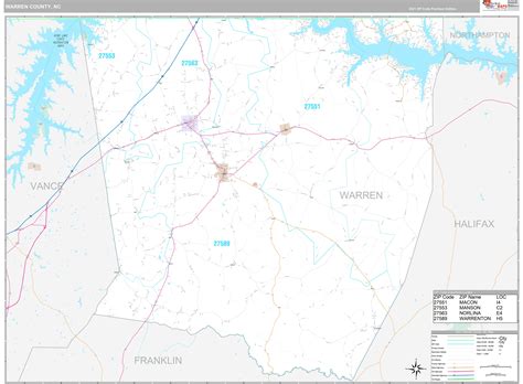 Warren County, NC Wall Map Premium Style by MarketMAPS