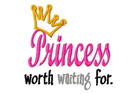 Princess Worth Waiting For Crown Applique Machine