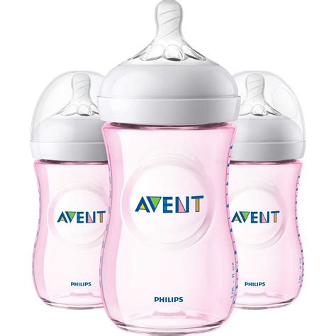 Philips Avent Natural Baby Bottle Pink 9oz 3pk Scf01338
