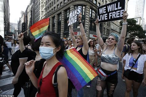 Dozens Of Women Go Topless For New York City S Annual Dyke March