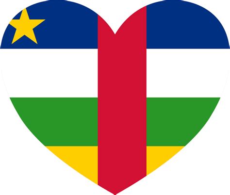 Free Central African Republic Flag In Heart Shape Isolated On