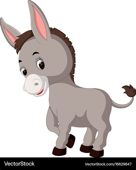 Cute Donkey Cartoon Royalty Free Vector Image Vectorstock