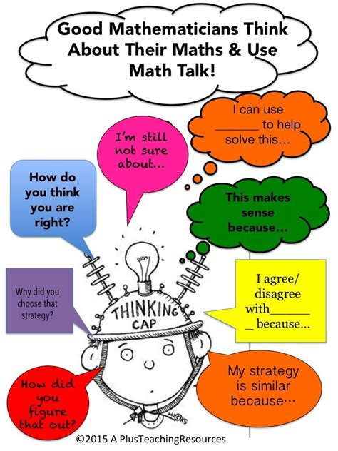 Thinking And Talking About Math Free Printables Ateachng Resources