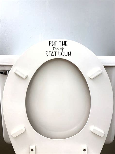 Put The Fin Seat Down Decal Funny Boys Restroom Decor Etsy
