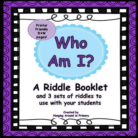 A Riddle Book To Use When Teaching About Characters During Your