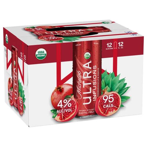 Ultra Infusions Pomegranate And Agave Beer Michelob 12 X 12 Fl Oz