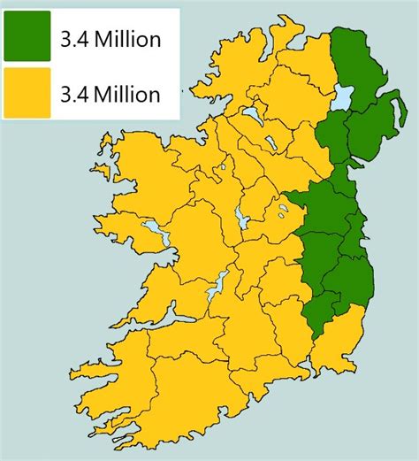 50 Of Irelands Population Live In Each Segment Rireland