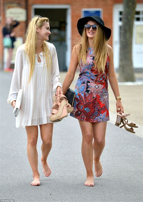 Ascot Racegoers Flaunt Dress Codes Ditch Their Shoes And Show A Lot Of