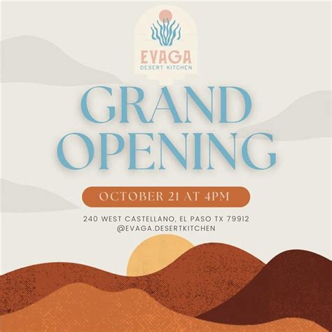 Grand Opening Evaga Desert Kitchen