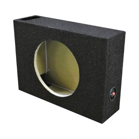 Qpower Single 10 Shallow Vented Woofer Box Black Subwoofer Box