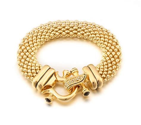 Designer Inspired Kt Gold Plate Bracelet W Pave Crystal Magnetic Flip