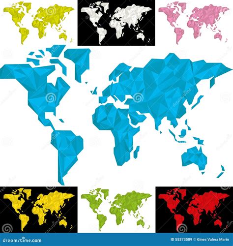 Mapa Del Mundo Geométrico Ilustración Del Vector Ilustración De Verde