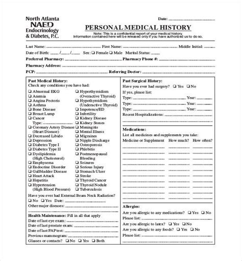 28 Patient Medical History Form Template In 2020 With Images Health