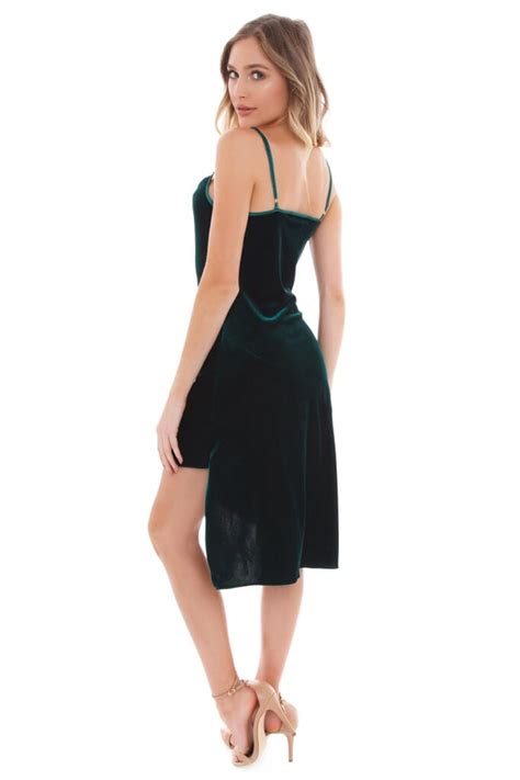 Amanda Uprichard Ansonia Dress In Green Velvet Fashionpass